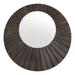 Xavier Dark Brown Reclaimed Wood Round Seashell Wall Mirror by iNSPIRE Q Modern