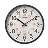Dainolite 12/24 Hour Clock - Black - Sweep Style Second Hand - Glass Face
