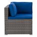 CorLiving Parksville Patio Sectional Corner Chair, Grey/Blue