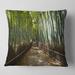 Designart 'Wide Pathway in Bamboo Forest' Forest Throw Pillow