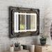 Inyo Industrial Metal Wall Mirror with LED Light by Furniture of America