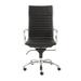 HomeRoots Black Faux Leather Seat Swivel Adjustable Task Chair Leather Back Steel Frame - 26.38" X 25.60" X 45.08"