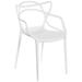 Mid-Century Modern Style Stackable Plastic Molded Arm Chair with Entangled Open Back