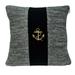 Square Nautical Gray and Black Anchor Pillow Cover