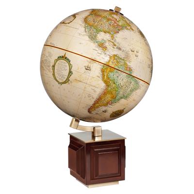 Four Square Wooden Desktop World Map Ball