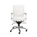 HomeRoots 25.99" X 26.78" X 38.39" Low Back Office Chair in White with Chromed Steel Base - 25.99" X 26.78" X 38.39"