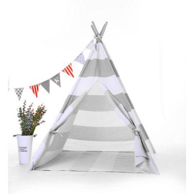 Natural Cotton Canvas Teepee Tent for Kids Indoor & Outdoor Use - 1pc