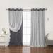 Aurora Home Star Punch Tulle Overlay Blackout Curtain Panel Pair