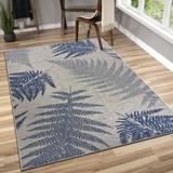 Sevita Navy Fallen Fern Indoor/Outdoor Rug