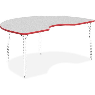 Lorell Activity Tabletop -Activity Tabletop, Kidney, 48"x72", Gray/Red