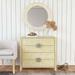 Amelle Cream Raffia 4 Drawer Accent Chest