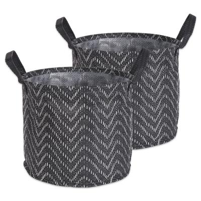 DII Round Coated Tribal Chevron Laundry Bins (Set of 2)