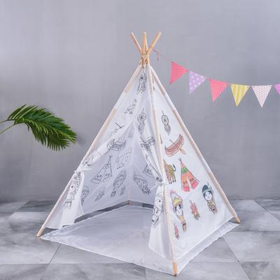 Actual Paintable Teepee Play Tent For Kids - 1pc