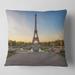 Designart 'Wide View of Paris Paris Eiffel Towerat Sunrise' Cityscape Throw Pillow