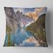 Designart 'Moraine Lake in Banff Park Canada' Landscape Printed Throw Pillow