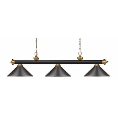 Avery Home Lighting Riviera Bronze & Satin Gold Bronze 3 Light Billiard Light - Bronze + Satin Gold