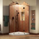 DreamLine Prism Plus 42 in. x 42 in. x 74 3/4 in. Shower Enclosure and Shower Base Kit - 42" x 42"