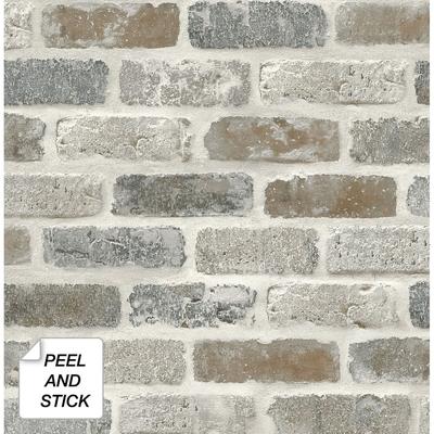 NextWall Washed Brick Peel and Stick Removable Wallpaper