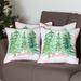 Decorative Christmas Trees Throw Pillow Cover Square Set of 4