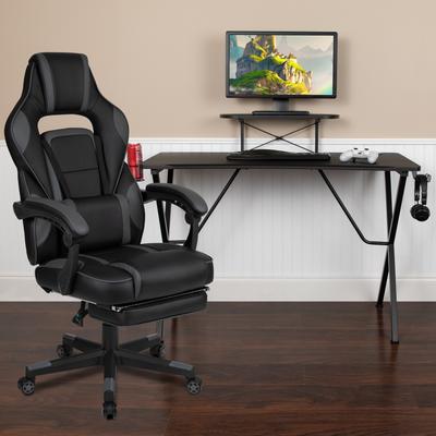 Gaming Bundle-Cup/Headphone Desk & Reclining Footrest Chair