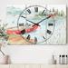 Designart 'Lake House Canoes I' Cottage 3 Panels Large Wall CLock - 36 in. wide x 28 in. high - 3 panels