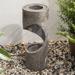 Glitzhome Modern Minimalist Spiral LED Polyresin Fountain with Small Planter