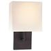 George Kovacs Bronze And White Fabric Shade 1 Light Wall Sconce