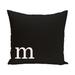 Black and White 20 x 20-inch Monogram Print Decorative Pillow