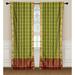 2 Green Bohemian Indian Sari Curtains Rod Pocket Living Room Window Treatment