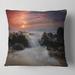 Designart 'White Waves Rushing Between Rocks' Seashore Throw Pillow