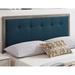 Marlin Traditional Blue Fabric Button Tufted Twin Size Grey Wooden Headboard