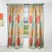 Designart 'Retro Floral Pattern' Bohemian & Eclectic Blackout Curtain Single Panel