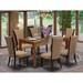 East West Furniture Kitchen Table Set- a Rectangle Dining Table and Linen Fabric Dining Chairs, (Pieces & Finish Options)