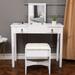 FCH Flip Single Mirror Double Drawers Straight Feet Dresser White