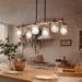 Modern Farmhouse 6-Light Chandelier Glass Bar Kitchen Island Lights - L27.5" x W11"x H 71.5"