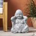 Harrod Outdoor Cast Stone Outdoor Hear No Evil Monk Garden Statue by Christopher Knight Home