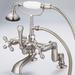 Vintage Classic Adjustable Center Deck Mount Tub Faucet With Handheld Shower in Brushed Nickel Finish