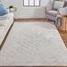Distressed Geometric Silver/Black Transitional Contemporary Rug