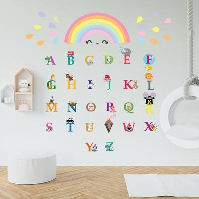 Walplus Colorful Rainbow Alphabet Kids Wall Stickers Nursery Décor Decal