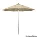 California Umbrella 9' Rd. Aluminum Frame, Fiberglass Rib Patio Umbrella, Push Open,Anodized Silver Finish, Sunbrella Fabric