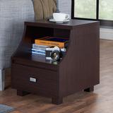 Basa Modern Walnut 16-inch 1-Shelf Side Table by Furniture of America