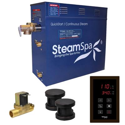 SteamSpa Oasis 12 KW QuickStart Steam Bath Generator Package with Built-in Auto Drain in Oil Rubbed Bronze