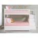 Columbia Staircase Bunk Bed Full over Full with Twin Size Urban Trundle Bed in White