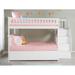 Columbia Staircase Bunk Bed Full over Full with Twin Trundle in White