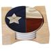 Counterart Absorbent Stone Coasters in Wooden Holder - Texas Flag (Set of 4) - 4x6