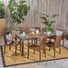 Fallon Outdoor 7-Piece Acacia Wood Dining Set by Christopher Knight Home