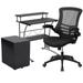 3PC Office Set-Computer Desk, Ergonomic Mesh Office Chair, Mobile Filing Cabinet