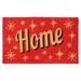 RugSmith Red Machine Tufted Home Stars Coir Doormat, 18" x 30" - 18" x 30"