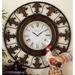 Brown Metal Fleur De Lis Wall Clock