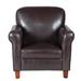HomePop Kids Faux Leather Accent Chair with Rolled Arms